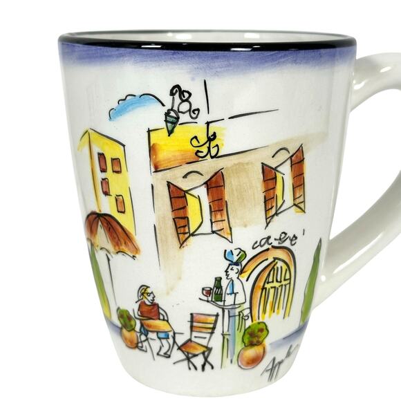 Sakura Provence Design by Apple French Village 4.5" Coffee Mugs-Set of 2 - Picture 2 of 7